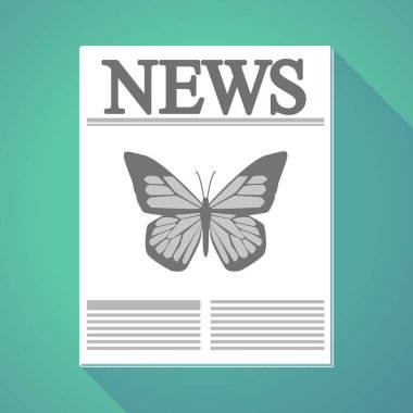 Uzun gölge gazete ile bir kelebek