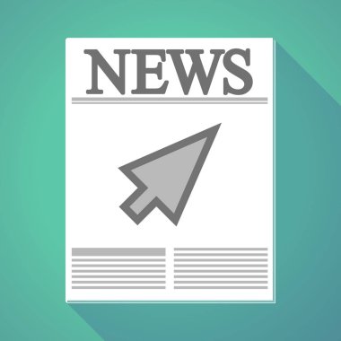 Uzun gölge gazete bir imleç ile