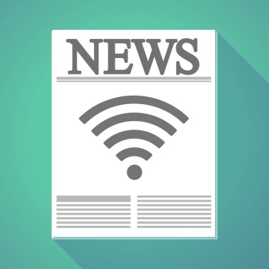 Uzun gölge gazete radyo sinyal işaretiyle