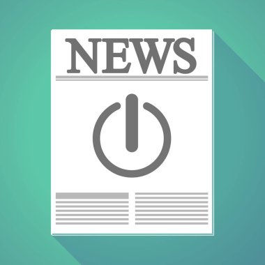 Uzun gölge gazete bir kapama düğmesi ile