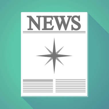 Uzun gölge gazete bir ışıltı ile