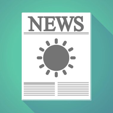 Uzun gölge gazete bir güneş ile