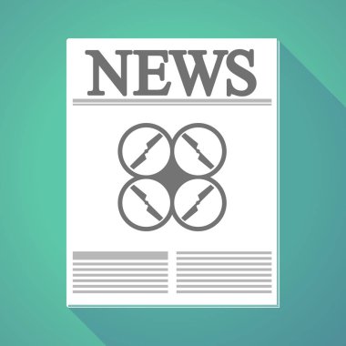 Bir dron uzun gölge gazeteyle
