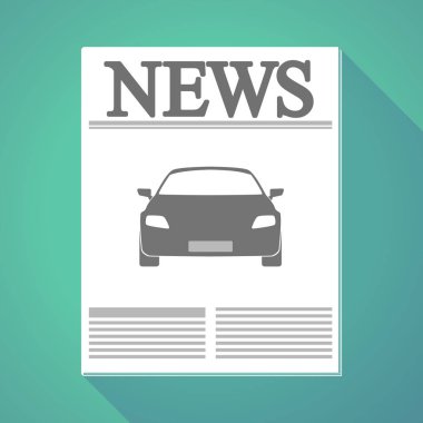 Uzun gölge gazete bir araba ile