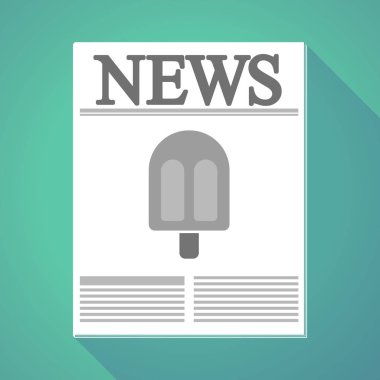 Uzun gölge gazete bir dondurma ile