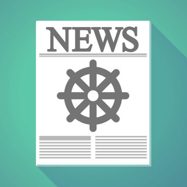 Uzun gölge gazete dharma çakra işaretiyle