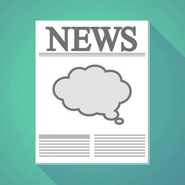 Uzun bir çizgi roman bulut balon ile gölge gazete