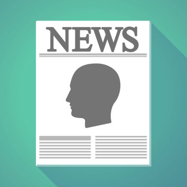 Uzun gölge gazete erkek bir kafa ile