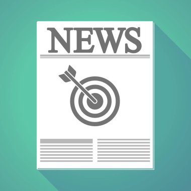 Uzun gölge gazete bir dart tahtası ile