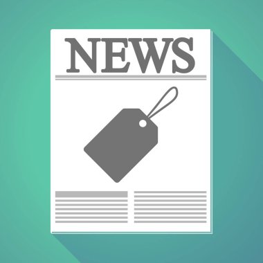 Uzun gölge gazete bir etiketle