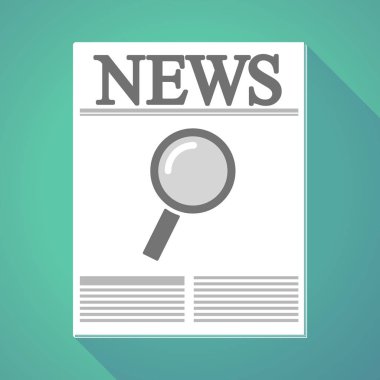 Uzun gölge gazete bir büyüteç ile