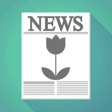 Uzun gölge gazete ile bir Lale