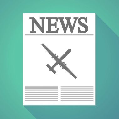 Uzun bir savaş uçağı ile gölge gazete