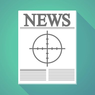 Uzun gölge gazete bir crosshair