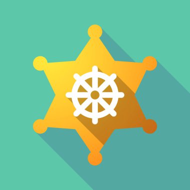 Uzun gölge Şerif yıldız dharma çakra işaretiyle