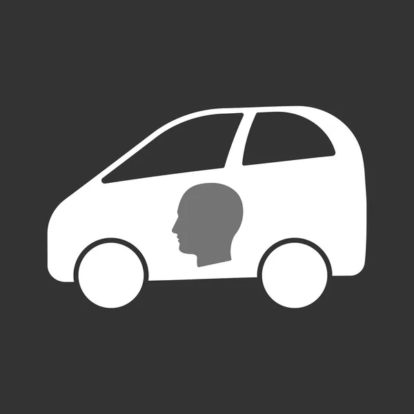 Izolované elektrické auto s mužské hlavy — Stockový vektor
