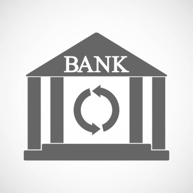 Bir yuvarlak geri dönüşüm işareti simgesiyle izole banka