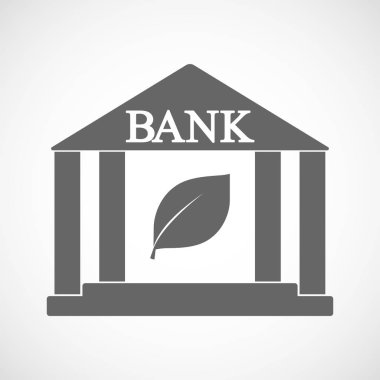Bir yaprak ile izole banka simgesi