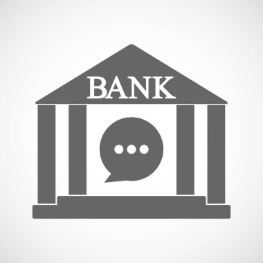 Komik bir balon ile izole banka simgesi