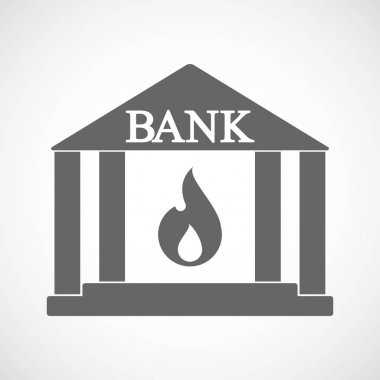 Bir alev ile izole banka simgesi