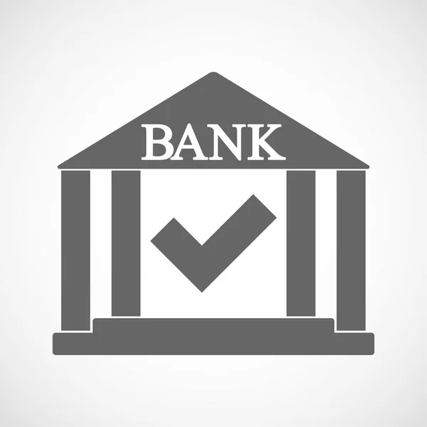 Geïsoleerde bank pictogram met een vinkje — Stockvector