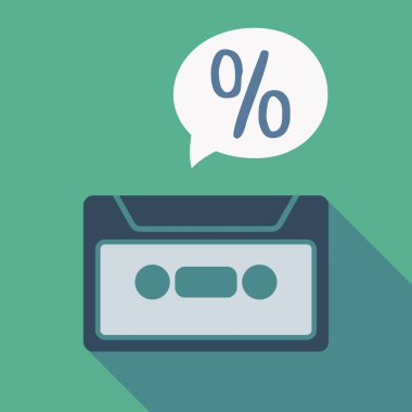 Uzun gölge kaset indirim işareti