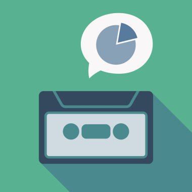 Uzun gölge kaset ile bir pasta grafiği