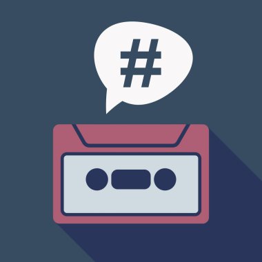 Uzun gölge kaset bir karma etiketi ile