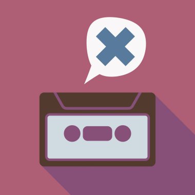 Uzun gölge kaset bir x işareti ile