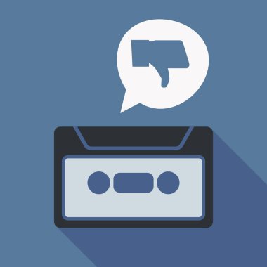 Uzun gölge kaset bir başparmak aşağı el ile