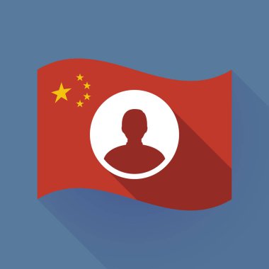 Uzun gölge Çin bayrağı erkek avatar ile
