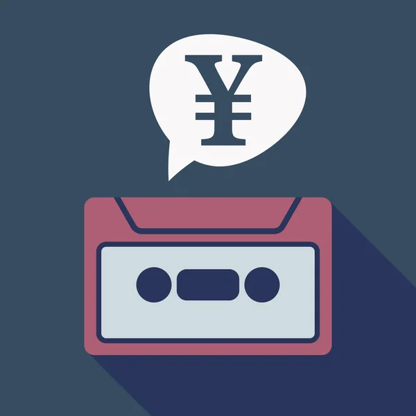 Longue cassette d'ombre avec un signe yen — Image vectorielle