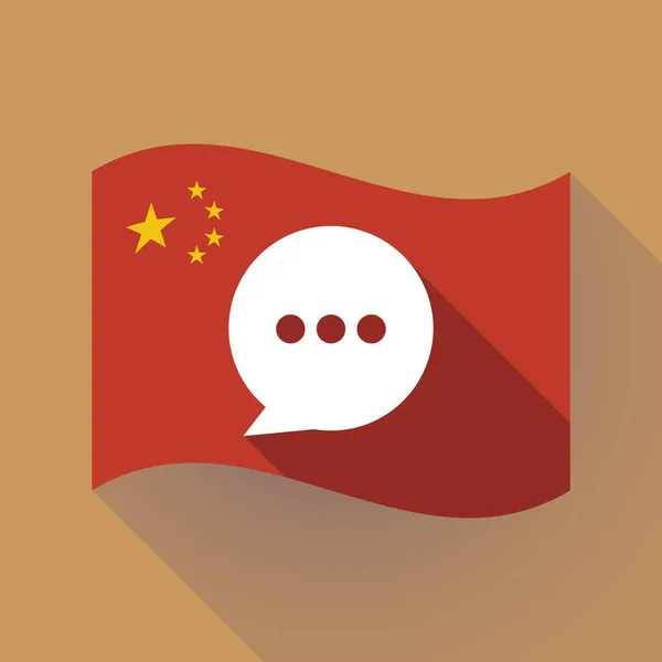 Bandera de China de sombra larga con un globo cómico — Vector de stock