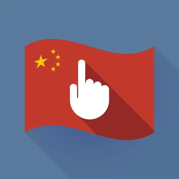 Длинный теневой флаг Китая с указательной рукой — стоковый вектор