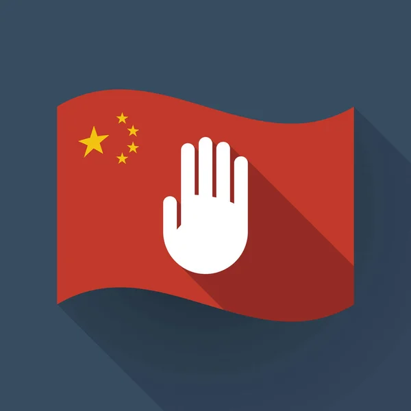 Длинный теневой флаг Китая с рукой — стоковый вектор