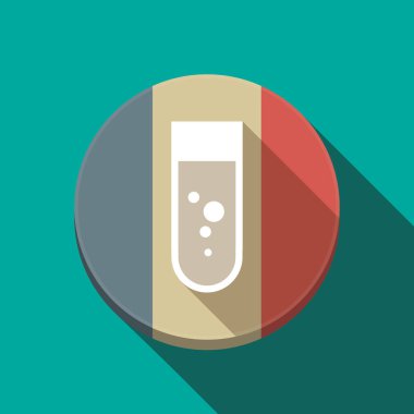 Uzun gölge Fransa bayrağı ile kimyasal tüp bebek