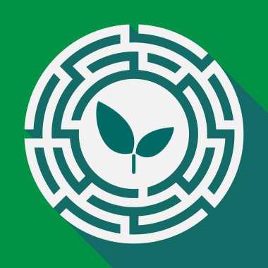 Uzun gölge labirent bir bitki ile