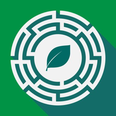 Uzun gölge labirent bir yaprak ile