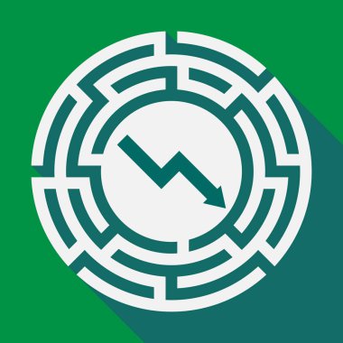 Uzun gölge labirent ile azalan bir grafik