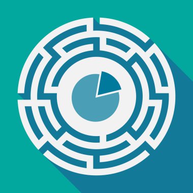 Uzun gölge labirent ile bir pasta grafiği