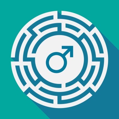 Uzun gölge labirent erkek işaretiyle