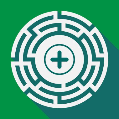 Uzun gölge labirent bir miktar işareti ile