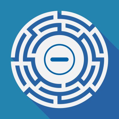 Uzun gölge labirent çıkarma işareti ile