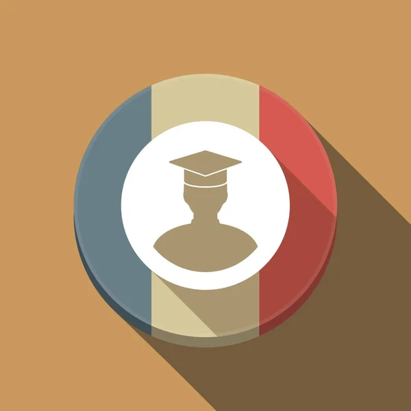 Πολύ σκιά σημαία Γαλλίας με έναν φοιτητή — Διανυσματικό Αρχείο