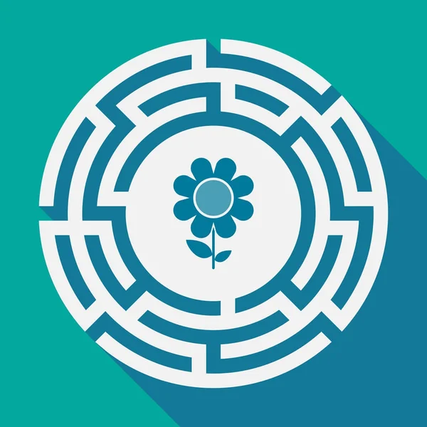 Long shadow labyrinth with a flower Vector Graphics