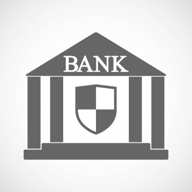 Bir kalkan ile izole banka simgesi