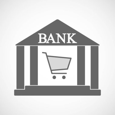 Bir alışveriş sepeti ile izole banka simgesi