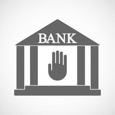 Bir el ile izole banka simgesi