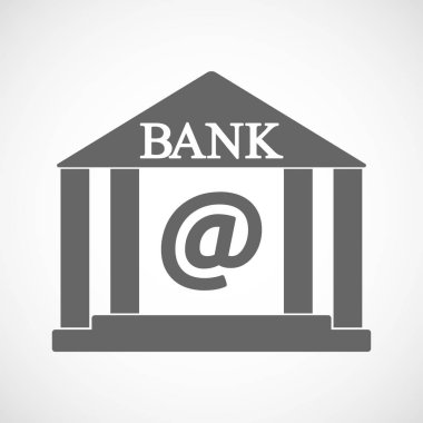 İzole banka simgesi ile bir işareti