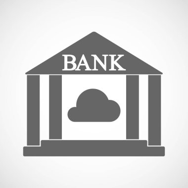 Bir bulut ile izole banka simgesi
